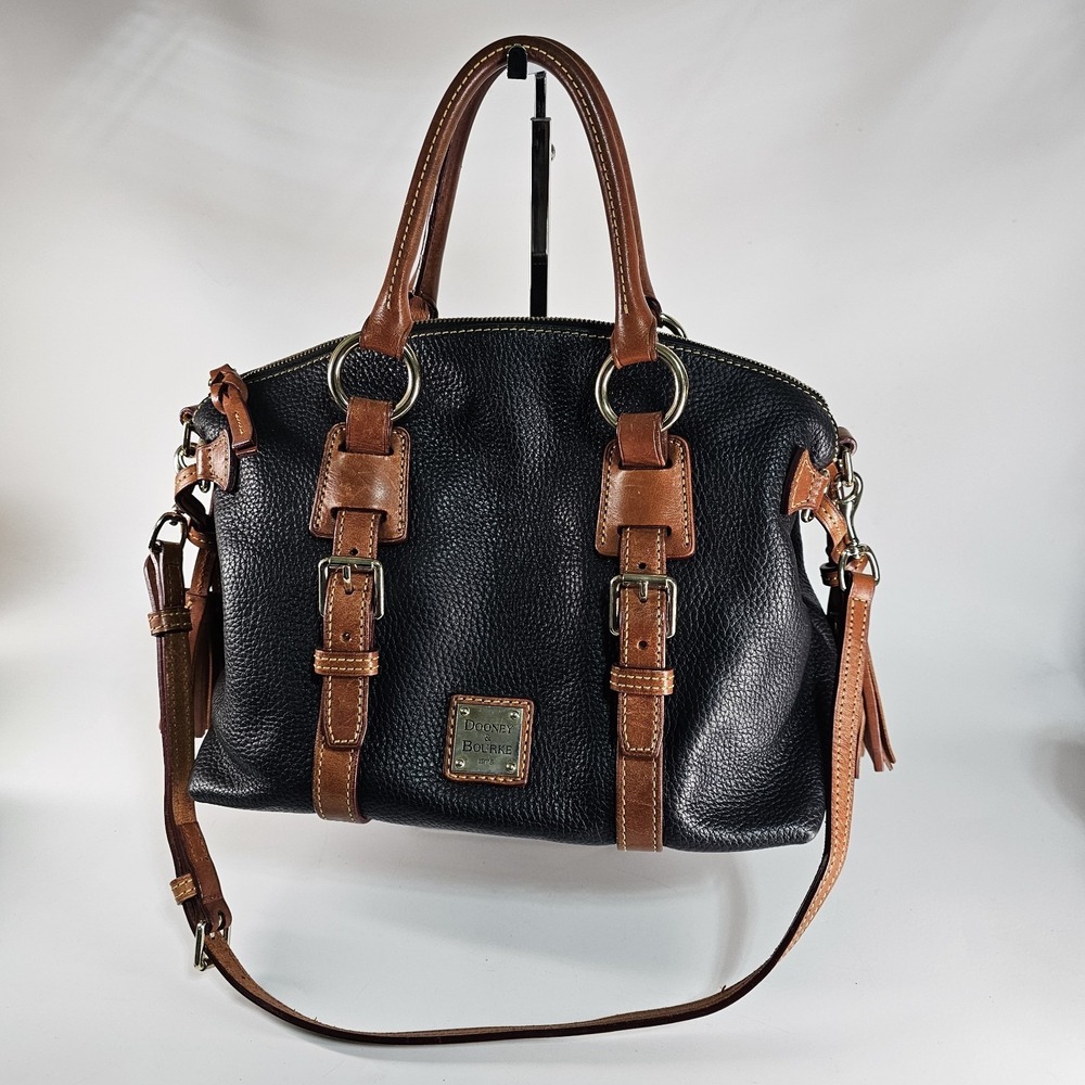 Dooney & Bourke Milano Satchel Black Pebble Leather Shoulder Bag